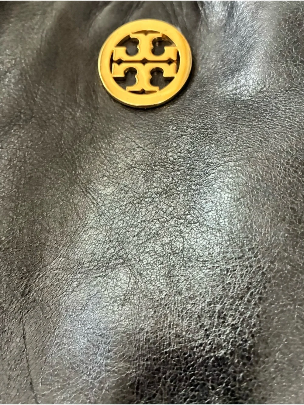 Tory Burch EUC Black Slouchy Leather Hobo Shoulder Bag